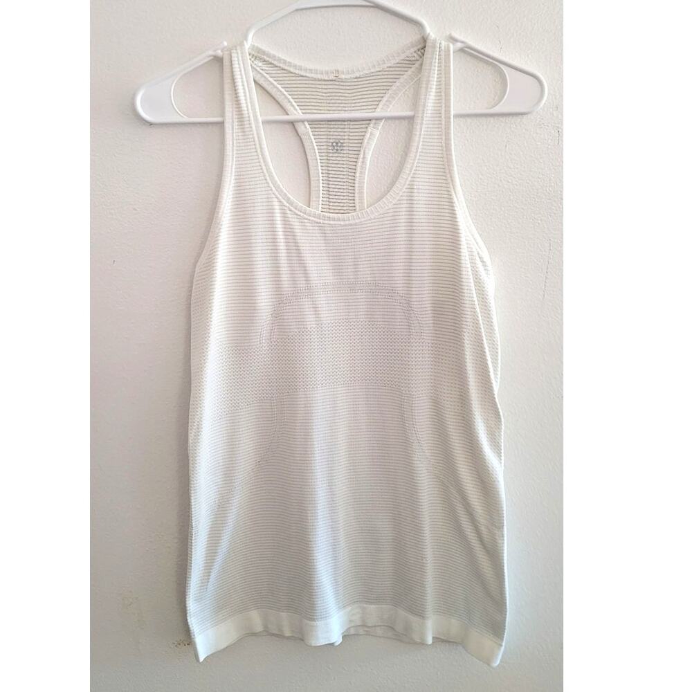 Lululemon 6 Swiftly Tech Racerback Tank Heathered White